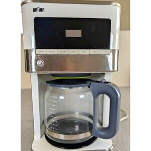 Braun BrewSense 12-Cup Programmable Drip Coffee Maker w/ Glass Carafe White